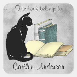 Gepersonaliseerde Sticker voor kat- en boekenkookp