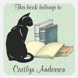 Gepersonaliseerde Sticker voor kat- en boekenkookp