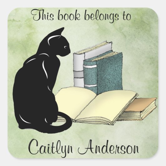 Gepersonaliseerde Sticker voor kat- en boekenkookp (Voorkant)