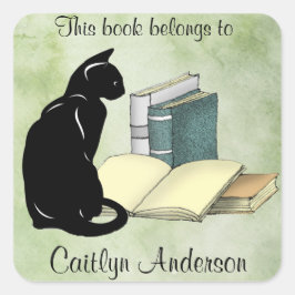 Gepersonaliseerde Sticker voor kat- en boekenkookp
