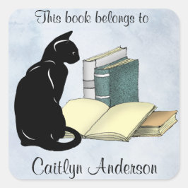 Gepersonaliseerde Sticker voor kat- en boekenkookp
