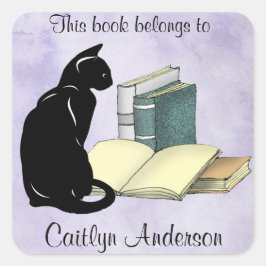 Gepersonaliseerde Sticker voor kat- en boekenkookp