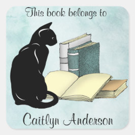 Gepersonaliseerde Sticker voor kat- en boekenkookp