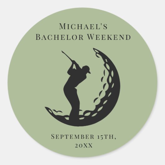 Gepersonaliseerde Sticker | Vrijgezellengolfweeken (Voorkant)