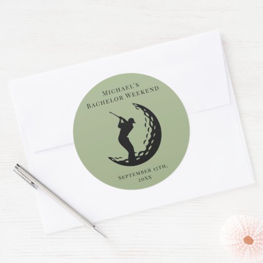 Gepersonaliseerde Sticker | Vrijgezellengolfweeken (Envelop)