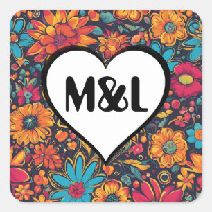 Gepersonaliseerde Sticker Wedding Decor Initialen