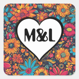 Gepersonaliseerde Sticker Wedding Decor Initialen