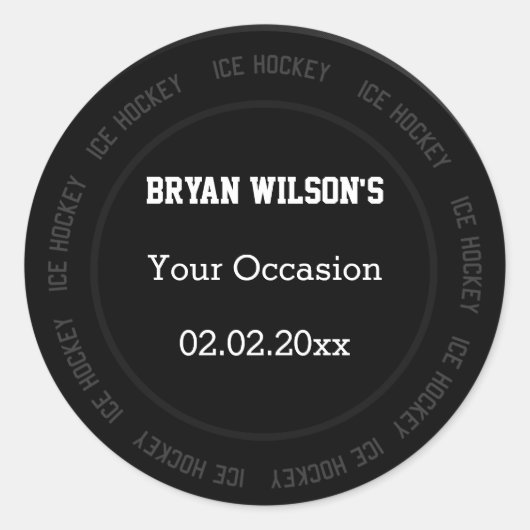 Gepersonaliseerde stickers IJshockey thema (Voorkant)