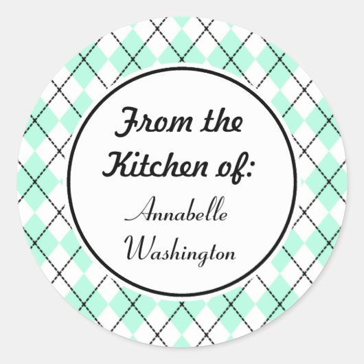 Gepersonaliseerde Stickers Mint Kitchen (Voorkant)