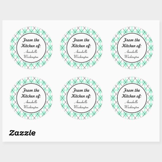 Gepersonaliseerde Stickers Mint Kitchen (Vel)