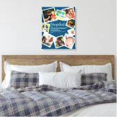 Gepersonaliseerde Stiefvader Definitie 9 Foto Blau Canvas Afdruk (Insitu (Slaapkamer))