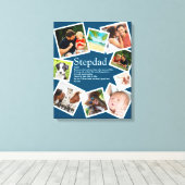 Gepersonaliseerde Stiefvader Definitie 9 Foto Blau Canvas Afdruk (Insitu (Houten vloer))