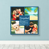 Gepersonaliseerde stiefvader naam definitie 4 foto canvas afdruk (Insitu (Houten vloer))