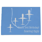 Gepersonaliseerde stijgende hoge vliegtuigen kunst groot cadeauzakje (Voorkant)