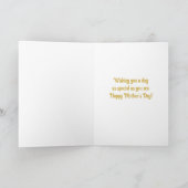 Gepersonaliseerde stijl Geel Goud Moederdag Kaart (Binnen)