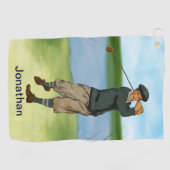Gepersonaliseerde  stijl golf scene golfhanddoek (Horizontaal)