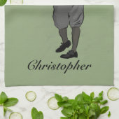 Gepersonaliseerde stijl golfer swinging een club theedoek (Gevouwen)