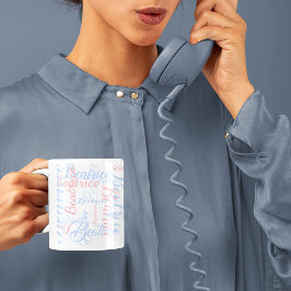 gepersonaliseerde stijl van het naammanuscript van koffiemok