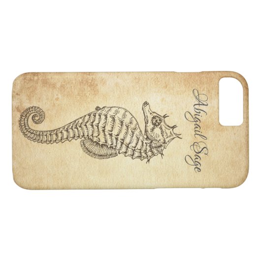 Gepersonaliseerde  stijl zeepaardje Ocean Beach Case-Mate iPhone Case (Achterkant (Horizontaal))