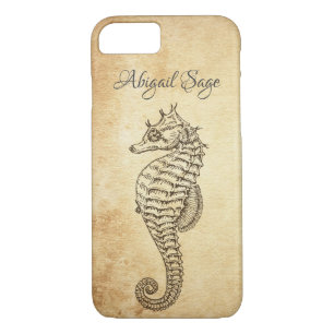 Gepersonaliseerde  stijl zeepaardje Ocean Beach iPhone 8/7 Hoesje