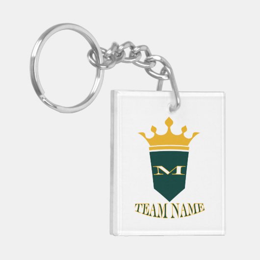 Gepersonaliseerde stijlvolle aangepaste teamnaam sleutelhanger (Voorkant Links)