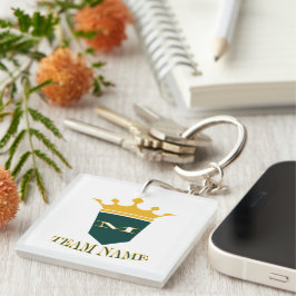 Gepersonaliseerde stijlvolle aangepaste teamnaam sleutelhanger