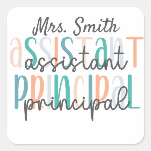 Gepersonaliseerde Stijlvolle Assistent Principal Vierkante Sticker