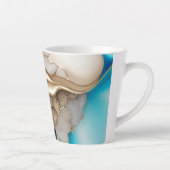 Gepersonaliseerde stijlvolle in blauw en goud latte mok (Rechts)