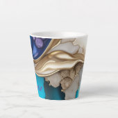 Gepersonaliseerde stijlvolle in blauw en goud latte mok (Voorkant)