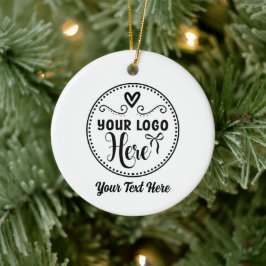 Gepersonaliseerde Stijlvolle Logo Modern Custom Br Keramisch Ornament