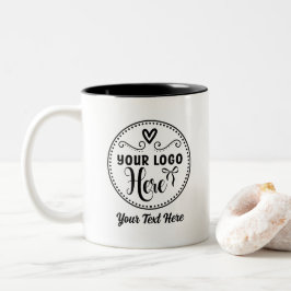 Gepersonaliseerde Stijlvolle Logo Modern Custom Br Tweekleurige Koffiemok