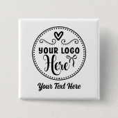 Gepersonaliseerde Stijlvolle Logo Modern Custom Br Vierkante Button 5,1 Cm (Voorkant)