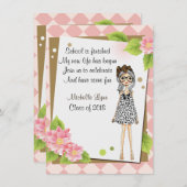 Gepersonaliseerde stijlvolle meisje afstuderen uit kaart (Voorkant / Achterkant)