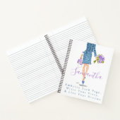 Gepersonaliseerde stijlvolle Mode vrouw paarse blo Notitieboek (Binnen)