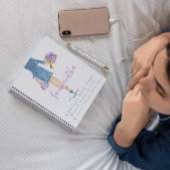 Gepersonaliseerde stijlvolle Mode vrouw paarse blo Notitieboek