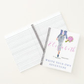 Gepersonaliseerde Stijlvolle Mode Vrouw Roze Bloem Notitieboek (Binnen)