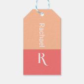 Gepersonaliseerde Stijlvolle Monogram Naam Peach Cadeaulabel (Voorkant)