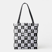 Gepersonaliseerde stijlvolle Muzieknoten en instru Tote Bag (Achterkant)