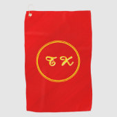 Gepersonaliseerde stijlvolle rood golfhanddoek (Voorkant)