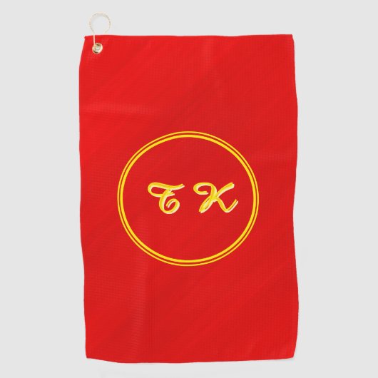 Gepersonaliseerde stijlvolle rood golfhanddoek (Voorkant)
