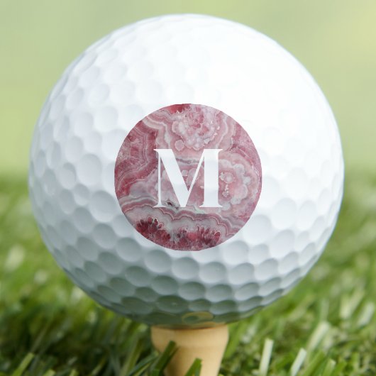 Gepersonaliseerde Stijlvolle Roze Monogram Golfballen