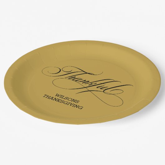 Gepersonaliseerde stijlvolle, stijlvolle kalligraf papieren bordje (Gekanteld)