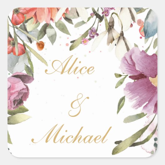 Gepersonaliseerde stikers in goud vierkante sticker (Voorkant)