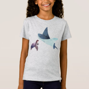 Gepersonaliseerde Stingray en Turtle Onder het Zee T-shirt