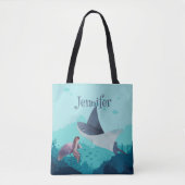 Gepersonaliseerde Stingray en Turtle Onder het Zee Tote Bag (Voorkant)