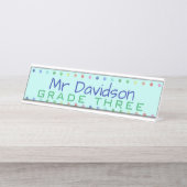 Gepersonaliseerde Stippen met kleurcode voor leraa Bureau Naambordje (Voorkant)