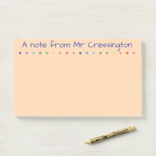 Gepersonaliseerde Stippen met kleurcode voor leraa Post-it® Notes (Op bureau)