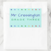 Gepersonaliseerde Stippen met kleurcode voor leraa Rechthoekige Sticker (Tas)