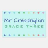 Gepersonaliseerde Stippen met kleurcode voor leraa Rechthoekige Sticker (Voorkant)