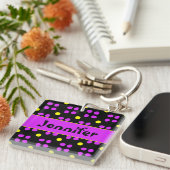 Gepersonaliseerde Stippen patroon Sleutelhanger (Voorkant Rechts)